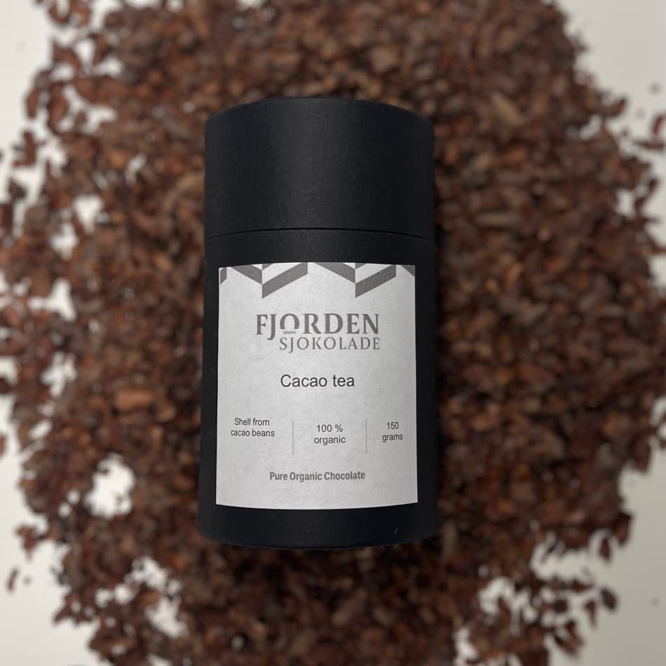 Fjorden Sjokolade cacao tea container på kakaonius